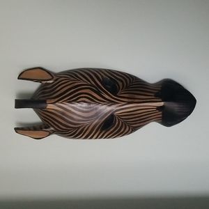 Wood Zebra Mask - Wall Hanging